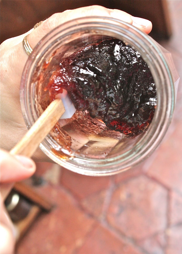 Getting jelly out of the jar.