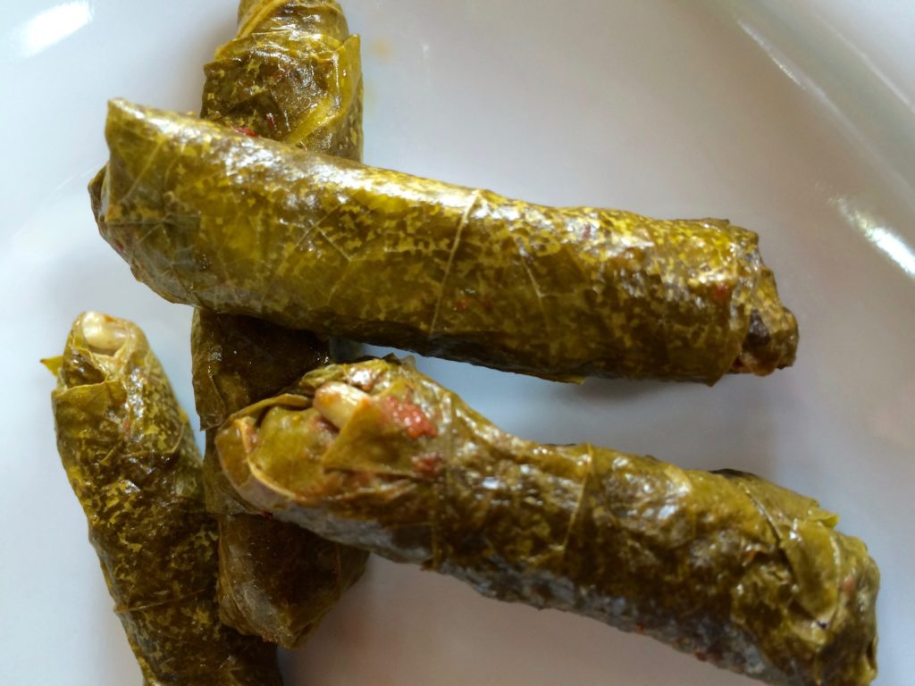 Perfect stuffed grape leaves, the size of a little finger